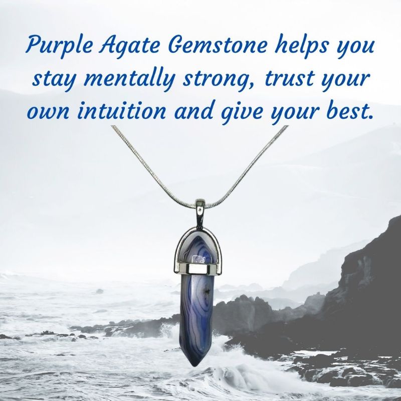 Purple Agate Gemstone Pendant